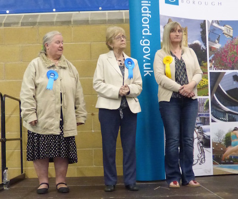 The three elected councillors for Westborough ward, Elizabeth Hooper, Sheila Kirkland and Julia McShane.